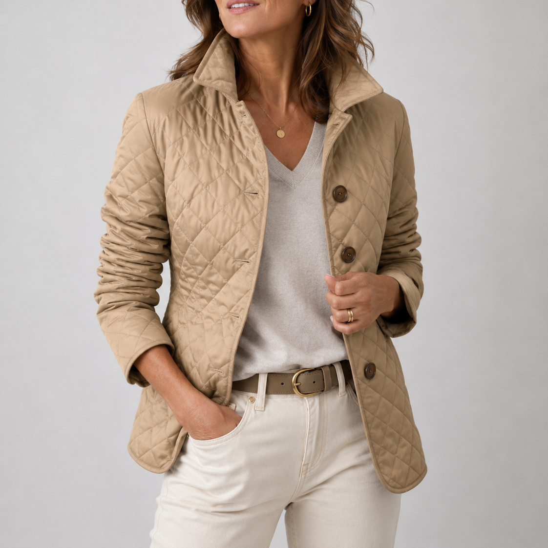Marie | Chaqueta Acolchada Ligera con Cuello Alto