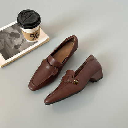 DELACROIX | Mocassins Cuir Camélia Doré Juliette